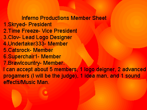 Member List For Inferno