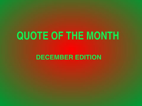 QOTM: December Edition