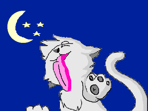 Cat licking the screen coloring contest entry