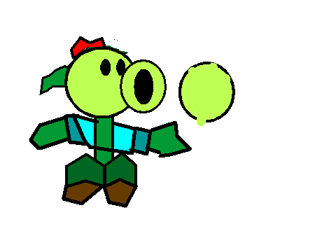 Pea shooter with coustume.