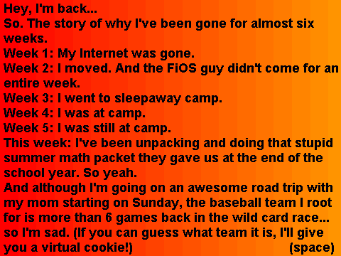 I'm Back....