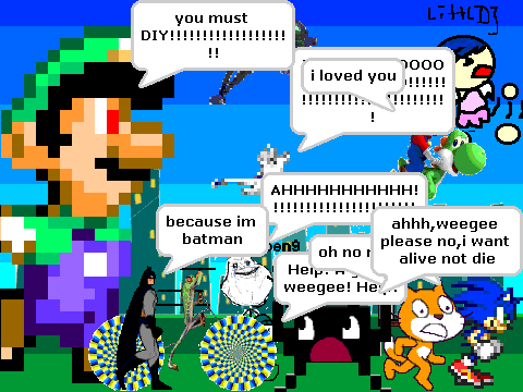 add yourself running from giant weegee