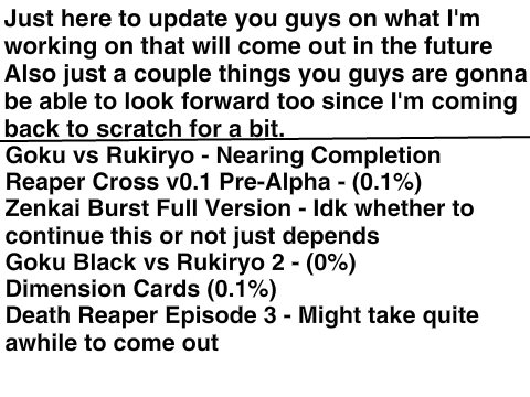 Just a Casual Update/I'm Back Temporarily