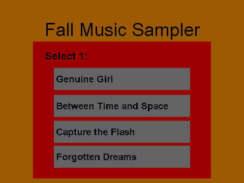 Fall Music Sampler
