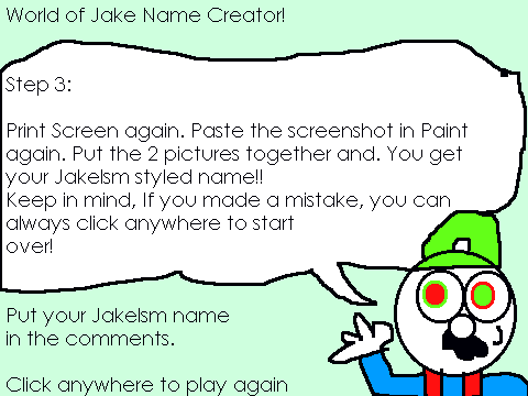 World of Jake Name Creator