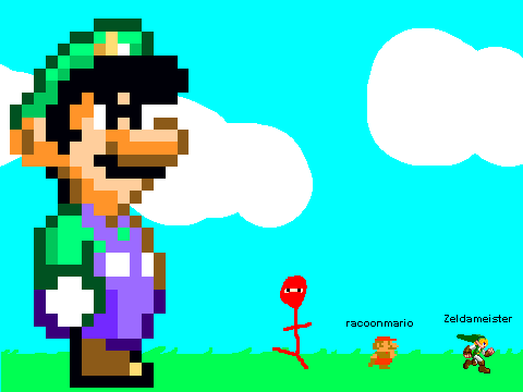 add yourself running from giant luigi