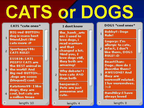 CATS or DOGS