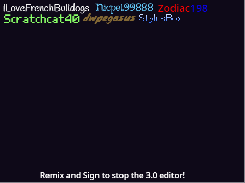 Sign to stop the 3.0 editor! remix remix remix remix