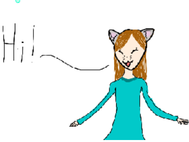 Cat-person drawing
