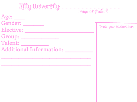 Kitty University Sign Up Sheet