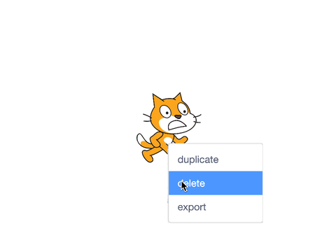 Scratch cat running away from Delete Sprite in Scratch 3.0