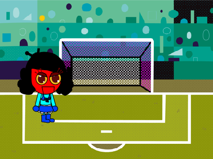 Dark Pink Robot cheats in soccer and gets grounded