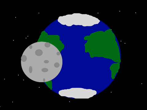 Moon and Earth