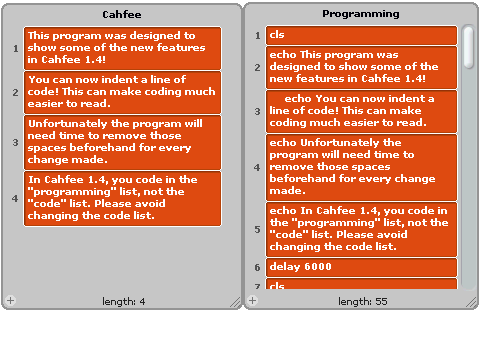 Cahfee Programming Language 1.4