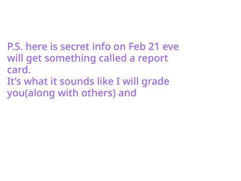 The information you’ve been waiting for!