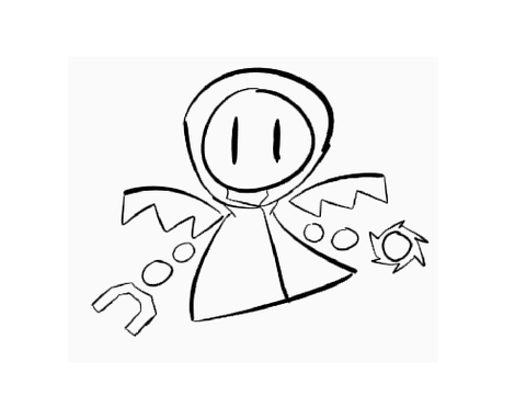 UNCOLORED OC DRAWING YEET (Flicker)