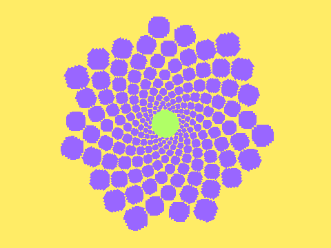 Sunflower seed pattern simulation