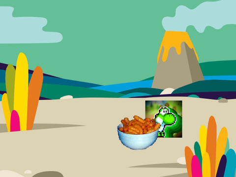 Yoshi fun game cheesy puffs 