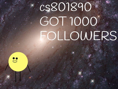For @cs801890 1000 FOLLOWERS!