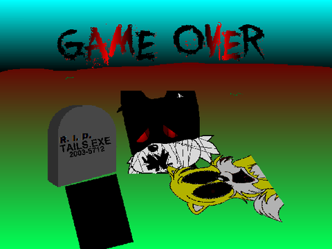 TAILS.EXE THE NIGHTMARE OF SONIC.EXE Game Over Screen