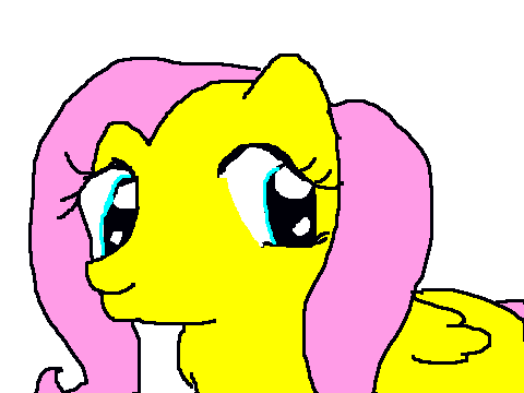 This is a fat drawing of fluttershy but its alright