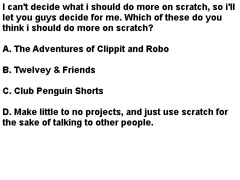 What should i do more on Scratch?