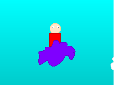 guy siting on a purple cloud (looped animation)