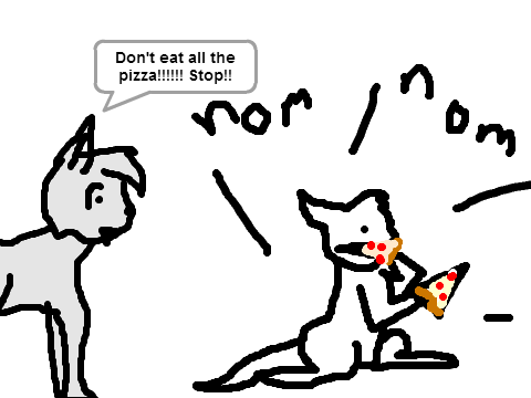 An old animation: Eddy likes pizza