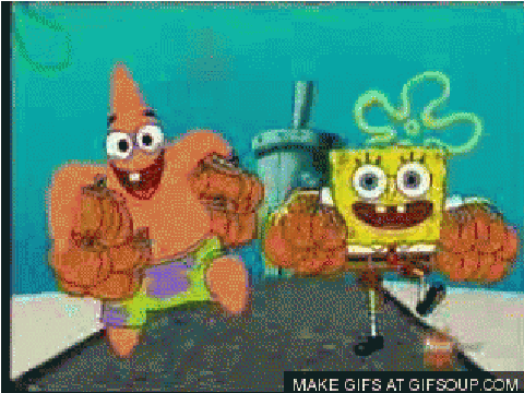 Spongebob and Pat run while I play unfitting music