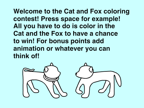 Cat and Fox Coloring contest *Open*