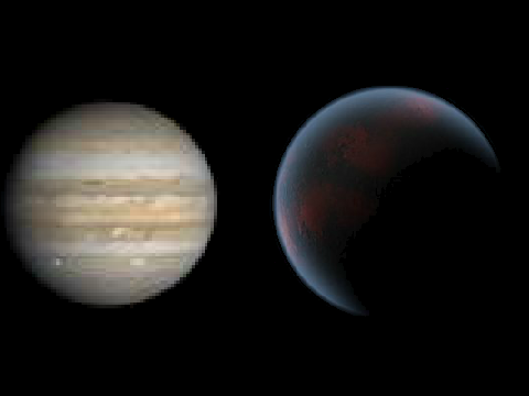 TrES 2b compared to Jupiter