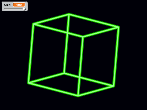3D Glowing wireframe cube