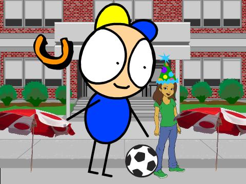 Sethbross at school, playing soccer.
