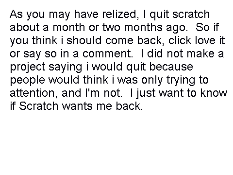 I'm back! (maybe)