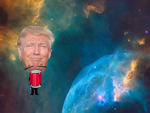 Trump plays drumbs
