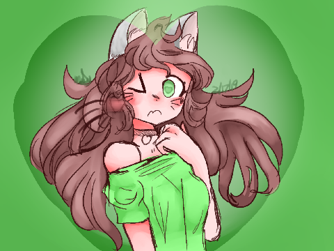 Anime Girl Cat Ears Art