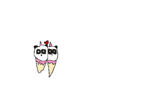 Pandicorn in a ice-cream speed draw