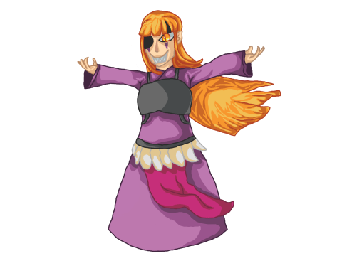 "With hair like flames..."