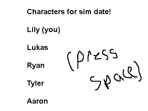 charecters for sim date