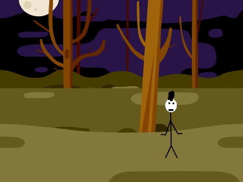 skull boy lost in woods