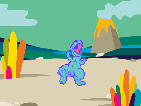 Dinosaur is dancing