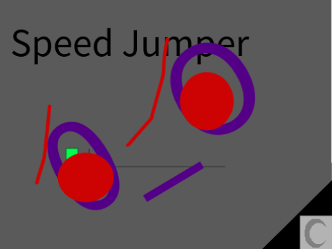 Green jumping square
