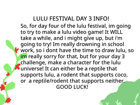 LULU FESTIVAL DAY 3 INFO