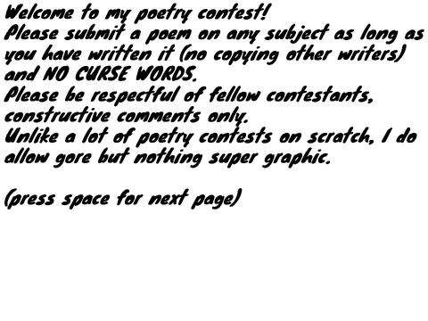 Poetry contest CLOSED