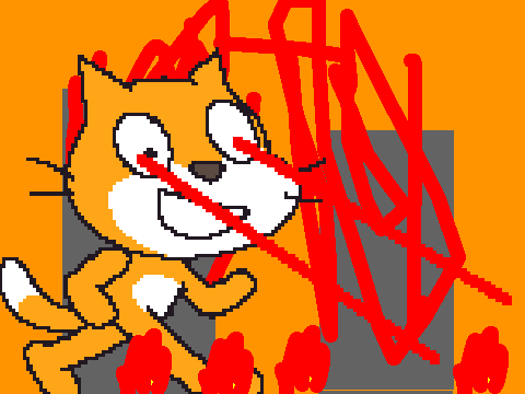 Add yourself running from a giant scratch cat!