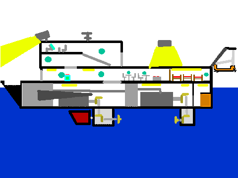 sinking ship survival (S.S.S) exploration and re-search ship