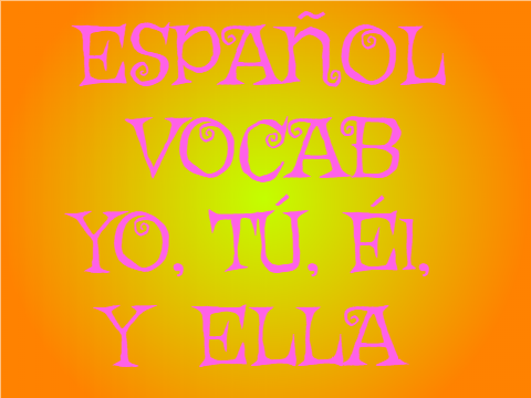 Español Vocab Memory Game: Yo, Tú, Él, Y Ella
