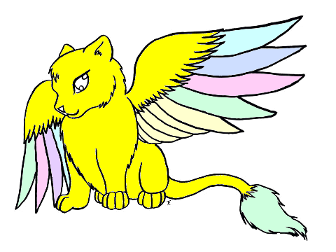winged cat coloring contest entry by midnightlove