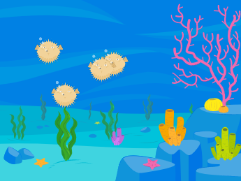 Pufferfish swimming in ocean
