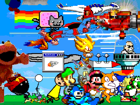 Add yourself running from elmo!
